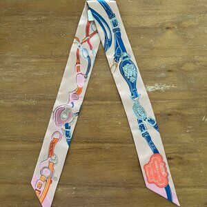 Tags - HERMES TWILLY Brides De Gala Applique - Rose Poudre Bleu D Pink Pale Blue